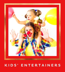 Children's Entertainers at a Party with a link to local kids entertainers available to hire on Entertainers Worldwide