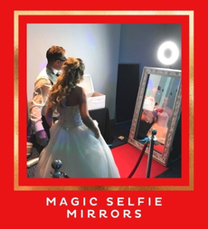 Magic Selfie Mirror Hire for Party Entertainment with link to where to hire them for a party