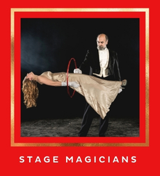 Stage Magicians performing at a party with a link to the stage and cabaret magicians available to hire on Entertainers Worldwide