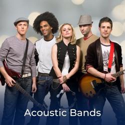 Group of acoustic musicians in a band with link to Hire Acoustic Bands
