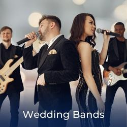 Singers and musicians performing as a band with a link to live bands available to hire for a wedding