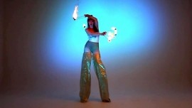 Irie Feather Fire show - Stilt Walker - Hackney, London
